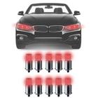 Jogo Lampada de Led 69 T10 Automotivo Universal Luz Vermelho 10 Peças - Shekparts