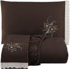 Jogo Lençol P/ Cama Queen Size Com Elástico 3 Peças Bordado
