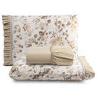 Jogo Lençol Super King Size 3 Peças Algodão 180 Fios Estampado com Babadinho