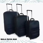 Jogo Mala Viagem Paiva 3 peças Peq de Bordo, Média p/23kg e Grande p/28 kg, Padrão ANAC cor: Preto