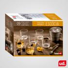 Jogo p/ whisky escocia 9 pçs caixa presente