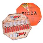 Jogo para pizza de inox vermelho com 14 peças