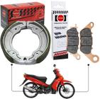 Jogo Pastilha+Lona Freio Yamaha Crypton 115 2010... Fischer