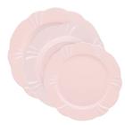 Jogo Pratos Rasos Fundos e Sobremesa 18 Peças Soleil Blush Oxford Porcelana