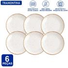 Jogo Pratos Rasos Tramontina Rústico Porcelana Decorada 6 Pç