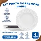 Jogo Pratos Sobremesa Tramontina Porcelana 21 Cm Ingrid 4 Pç