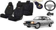 Jogo Revestimento Tecido para Assentos Chevette 1973-1994 + Volante + Chaveiro GM