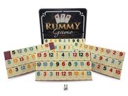 Jogo Rummy Hoyle Games 106 Peças Jogo de Tabuleiro Rummikub Original Com 4 Suportes e Estojo Lata