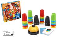 Jogo Speed Cups Pakitoys Copinhos Coloridos com Cartas Brinquedo Divertido Recreativo Infantil