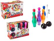 Jogo de Boliche Brinquedo Infantil 6 Pinos 2 Bolas 22cm 8Pçs - Esportes