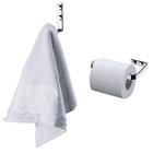 Jogo suporte papel higiênico cabideiro de parede para banheiro porta toalha papeleira em aço cromado