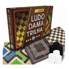 Jogo Tabuleiro 3 Em 1 Ludo Dama Trilha - Pais & Filhos