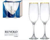 Jogo Taça Champanhe Luxo Cristal Elegance Ruvolo 260ml