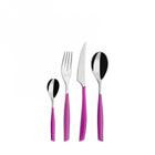 Jogo Talheres 24 Peças Inox Cozinha Roxo Glamour Bugatti