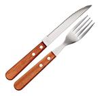 Jogo Talheres Para Churrasco Madeira Kit 8 Peças