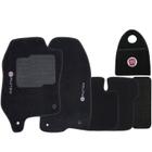 Jogo Tapete Automotivo Carpete + Lixeira Fiat Punto 2013 à 2018 Soft Logo Bordado Preto 6 Peças