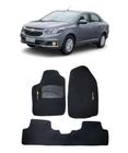 Jogo Tapete Carpete Chevrolet Cobalt 2019 a 2021 com Logo Bordado Preto-300.357PTO