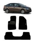 Jogo Tapete Carpete Chevrolet Novo Prisma 2013 a 2019 Com Logo Bordado Preto-300.338PTO