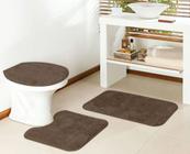 Jogo tapete oasis para banheiro 3 peças 100% antiderrapante pelo super macio não escorrega classic (nomad)