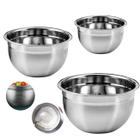 Jogo Tigelas Mixing Bowl Aço Inox Multiuso 18-22-26 cm 3 Pçs