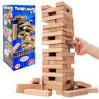 Jogo Torre De Madeira Brinquedo Clássico De Destreza 54 Pçs - Brincadeira De Criança