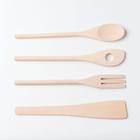 Jogo utensílios 5 peças de madeira para cozinha moderna prático