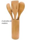 Jogo utensílios de bambu ecológico 4 peças MimoStyle