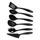 Jogo Utensílios de Cozinha Nylon Preto 6 Peças Tramontina