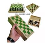 Jogo de Xadrez Madeira 32 pçs Tabuleiro Dobrável Estojo Padrão Escolar  26x26 cm Oficial Raciocínio Lógico - Erafull