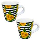 Jogo Xícaras Caneca Tulipa Café Chá Porcelana Girassol Kit com 2, 4 ou 6 unidades 110 ml