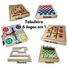 Jogo de Dama/Trilha Escolar AX Esportes 32x32cm Tabuleiro em