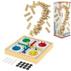 Jogo Dama E Ludo Em Madeira Jogo 2x1 Tabuleiro Completo Junges - MX