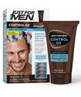 Just For Men Control GX Grey Reducing Anti-Casruff Shampoo, Gradualmente Colore Cabelo, Limpe suavemente e Controla Caspa com 1% de Tratamento de Zinco Pirithiário, 4 Fl Oz - Pacote de 1