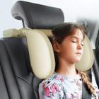 JZCreater Carro Assento Cabeça Travesseiro, Apoio ao Pescoço da Cabeça Destacável, Travesseiro Seguro de Assento Premium, 180 Graus Ajustável Ambos os Lados Viagem Almofada para Dormir para Crianças Adultos (Bege)