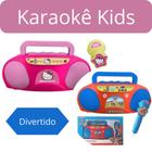 Karaoke Boombox Infantil Com Microfone Hello Kitty e Patrulha Canina
