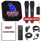 Karaoke Party Box Preto / 2 Microfones Sem Fio / 2000 Músicas / Catalogo Encadernado / Com Pontuação / Jukebox / Não Precisa Internet ORIGINAL - KARAOKÊ PARTY BOX