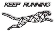 Keep Running Corrida Guepardo Chita 60X30Cm Lettering Mdf