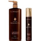 Keratin Oil Shampoo Lustrous 950ml e Leave-in Defrizz Lanza