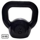 Kettlebell de Ferro Emborrachado 6 Kg Preto