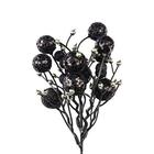KI Store Black Christmas Berry Picks Stems Pack de 9 Artificial Glittered Berries Ornaments Decoração para a árvore de Natal Halloween grinalda guirlanda artesanato