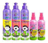 Kids Cabelo Liso Shampoo + 2 Condicionadores + 2 Spray