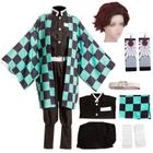 Kimono Anime Besteffie Cosplay Kamado Tanjirou - Conjunto Completo