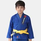 Kimono Jiu Jitsu Koral Infantil Trançado Azul-M1