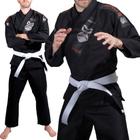 Kimono Jiu-jitsu Masculino Competidor Competição Profissional Adulto Trançado Preto Azul Branco Gorilla