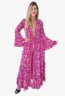Kimono Longo Indiano Premium Estampado Toque De Seda - Cod 002