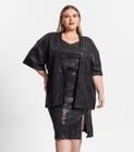 Kimono Plus Size Em Lantejoulas Secret Glam Preto