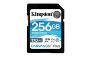 Kingston 256GB SDXC Canvas Go Plus 170MB/s Ler Cartão de Memória UHS-I, C10, U3, V30 (SDG3/256GB)