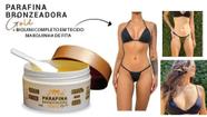 Kit 01 Parafina Bronzeadora Gold 120g + 01 Biquíni para Marquinha tipo Fita em Tecido (Tamanho único) + Body Chain