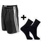 Kit 01 Shorts Futebol Futsal Academia Bicicleta + 05 Pares Meias Masculinas Cano Alto Longo Oferta Atacado - RDJ