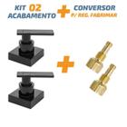 Kit 02 Acabamento C73 Preto Registro Pressão Fabrimar